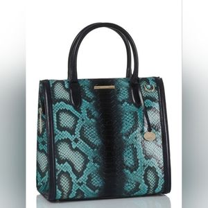 Brahmin NWT Blue Waterford Caroline Satchel Leather Handbag